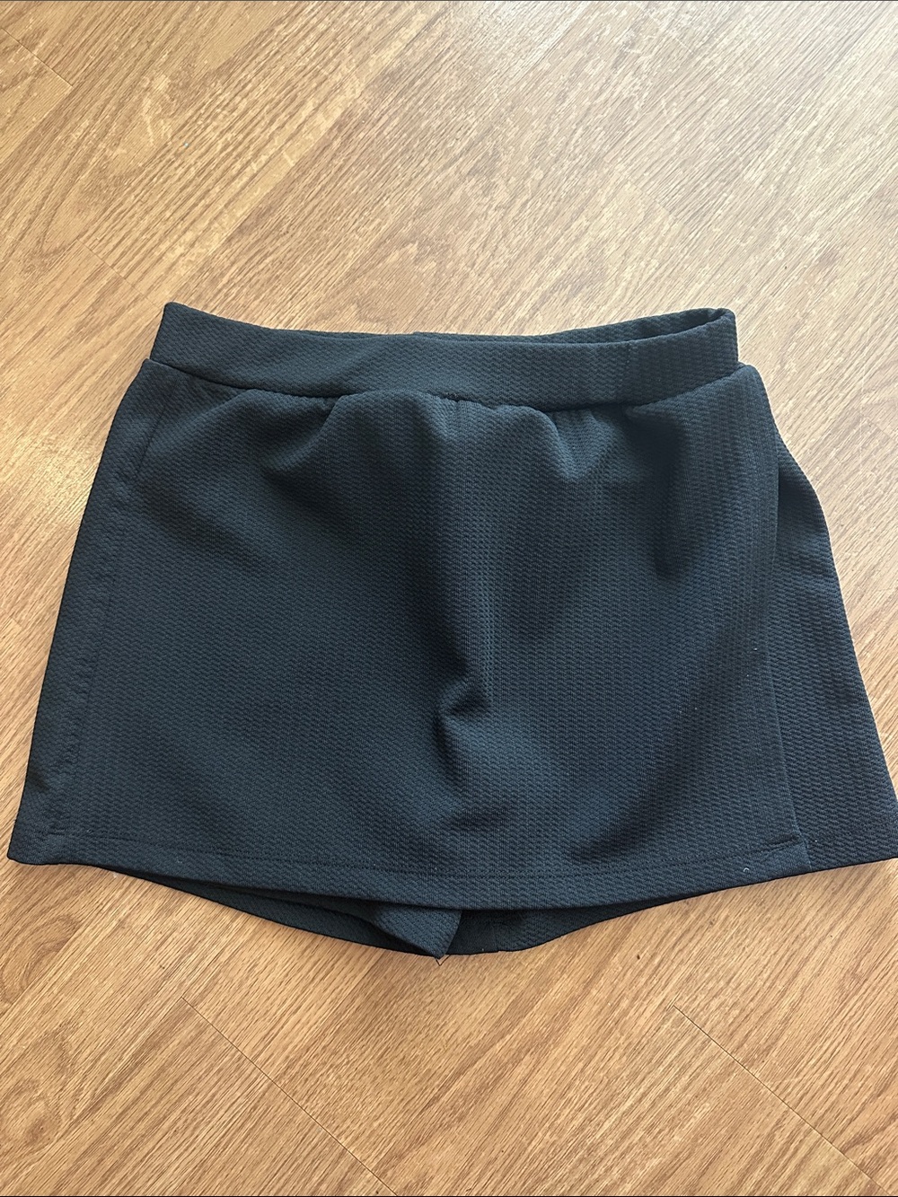 Kids Black Pull-On Skort with Built-In Shorts